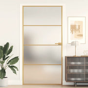 Porta Interni Sottile Oro 102,5x201,5 Vetro Temperato Alluminio 155139