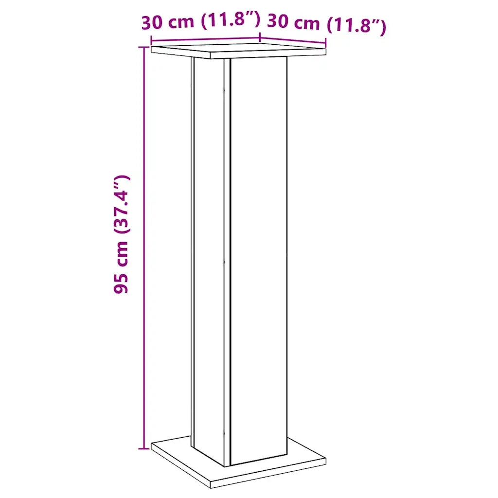 Supporti Altoparlanti 2 pz Rovere 30x30x95 cm in Multistrato