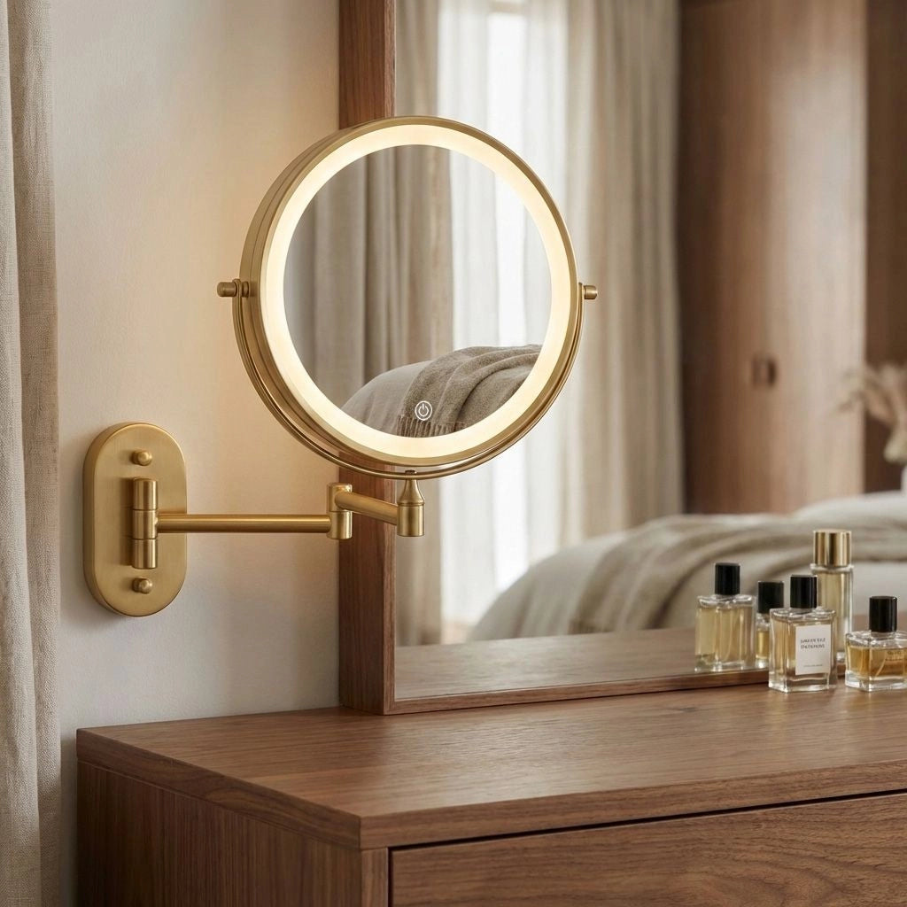 Specchio Led Glow Brush Gold