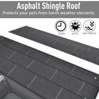 Cuccia per Gatti Rialzata con Balconcino e Tetto Impermeabile da Giardino Legno 115x66.5x74.7cm Grigio