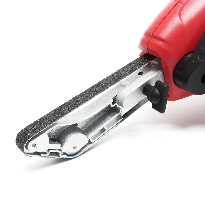 Levigatrice a nastro 400W con tre bracci di smerigliatura intercambiabili e 10 nastri abrasivi