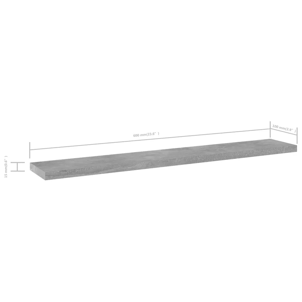 Ripiani per Libreria 8pz Grigio Cemento 60x10x1,5cm Multistrato 805211