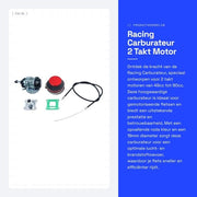 Carburatore 19mm - 2 Tempi 49cc/50cc/60cc/80cc - Filtro d'Aria - Prestazioni Elevate - Rosso - Regolatore Stazionario - Carburatore Motore