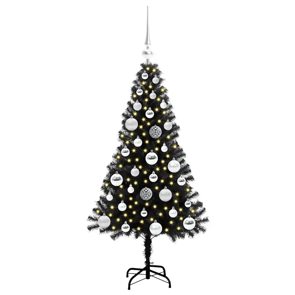 Albero di Natale con 150 LED con supporto Nero 120 cm PVC 3396461
