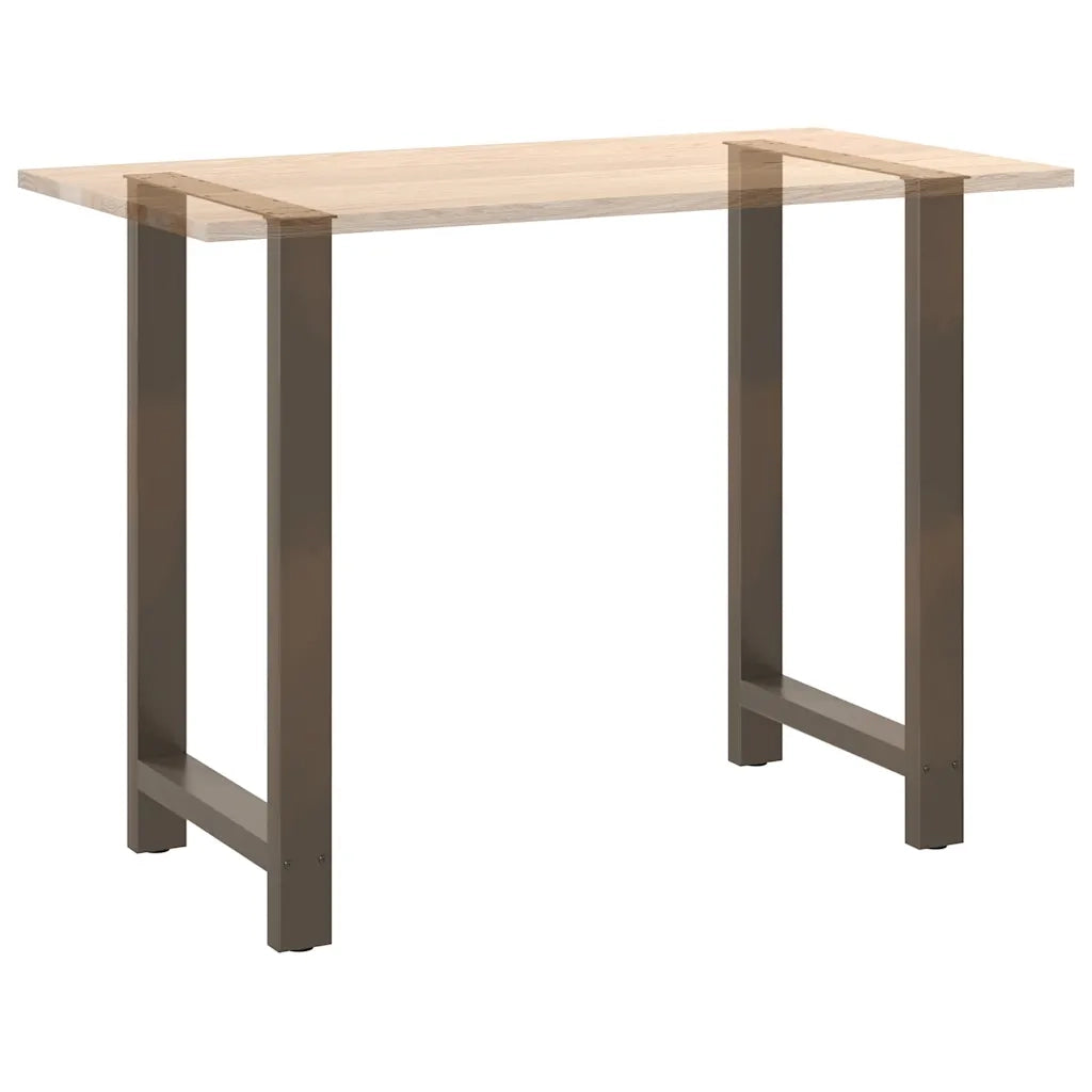 Gambe per tavolo da bar in acciaio naturale 2 pz 60x(100-101) cm in acciaio