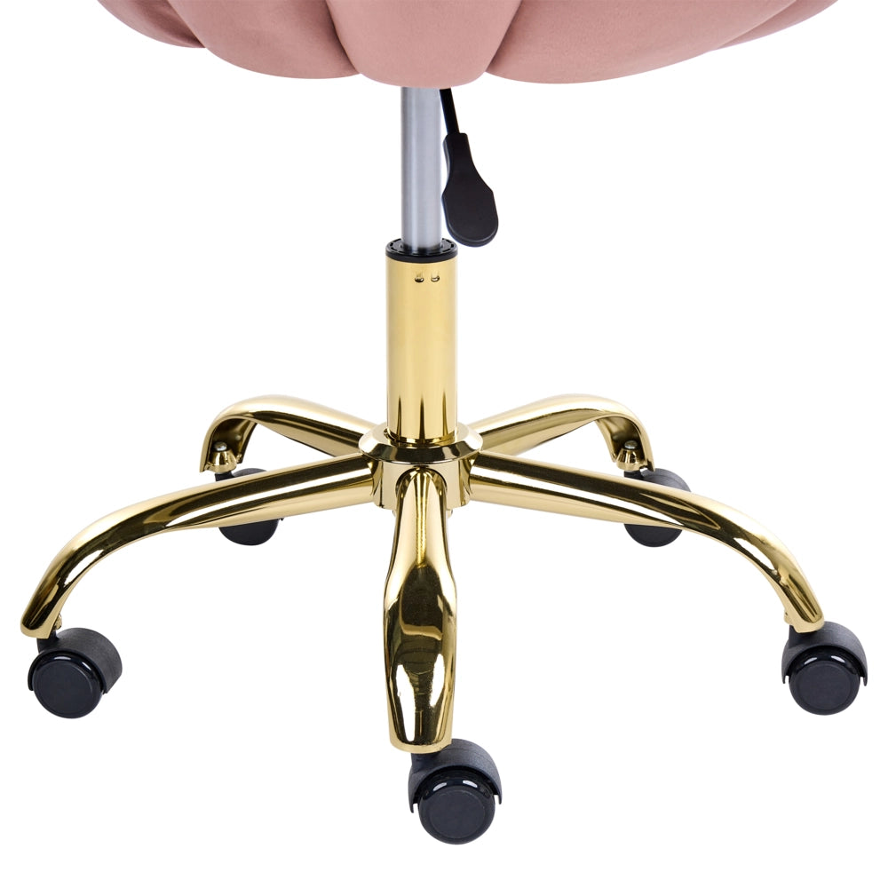 Elegante sedia da ufficio girevole in velluto rosa con base regolabile in altezza Design moderno Home Office