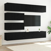 Set di Mobili TV da 10 Pezzi - Mobile Montato a Muro in Legno ingegnerizzato Quercia Nera