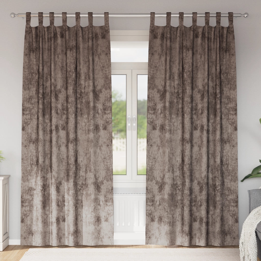Tende in velluto 2 pezzi con occhielli cappuccino 225x140 cm