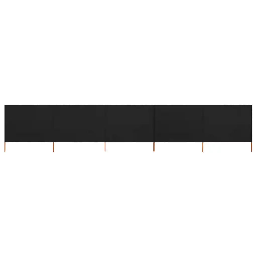 Paravento a 5 Pannelli in Tessuto 600x160 cm Nero cod mxl 54575