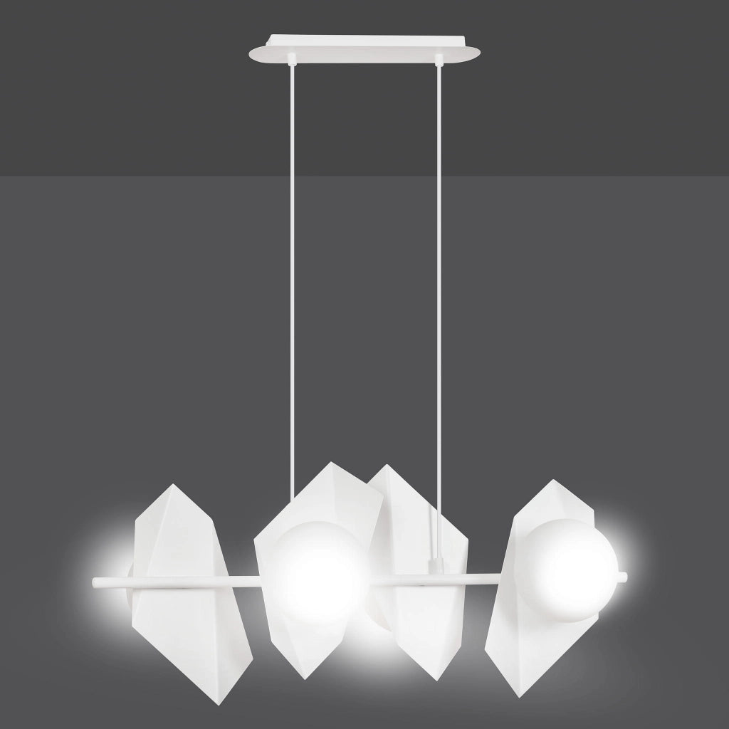 Lampadario Emibig Drifton bianco 4xE14 LED vetro metallo