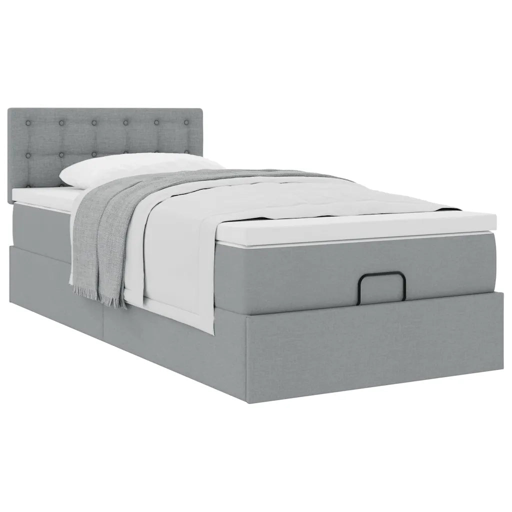 Struttura Letto Pouf con Materasso 80x200 cm in Tessuto 3311580