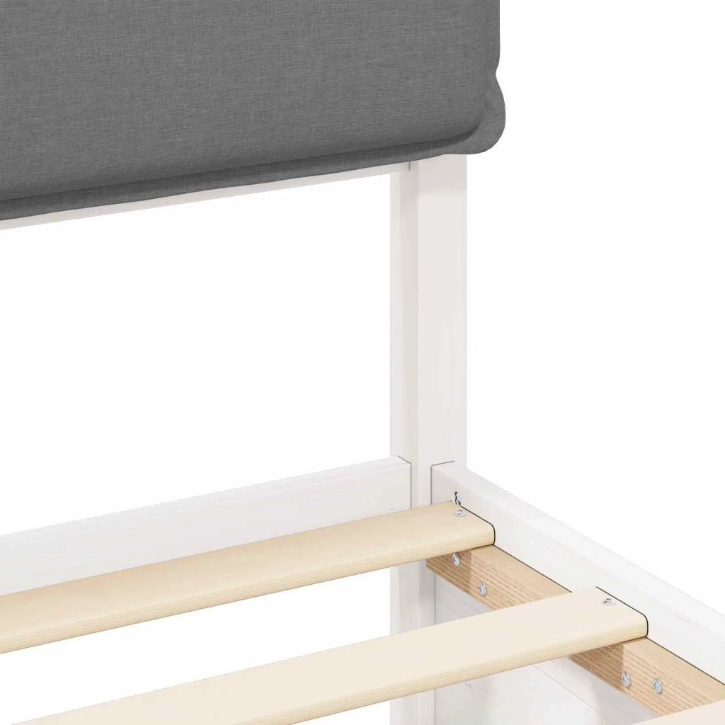Letto con Testiera Rivestita Grigio chiaro 200 x 200 cm