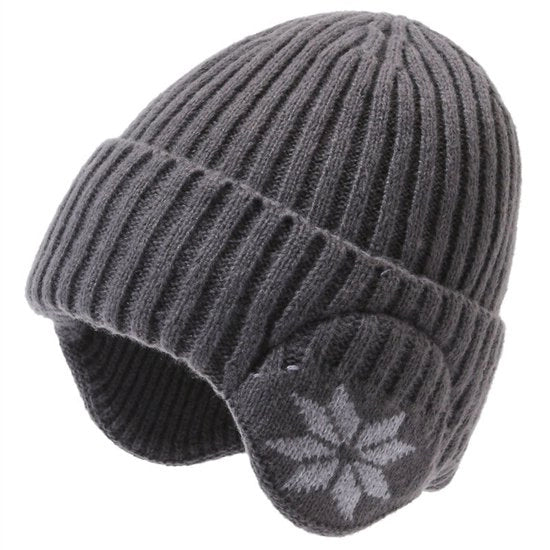 Muta invernale di piuma imbottita - cappello di lana per uomo e donna - cappuccio esterno neutro - copricapo caldo resistente al freddo - cappello di lana con cappuccio elastico e soffice - cappello di lana invernale con imbottitura - colore grigio scuro