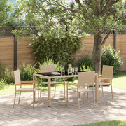 Set pranzo giardino  5 pezzi Beige Poly Rattan