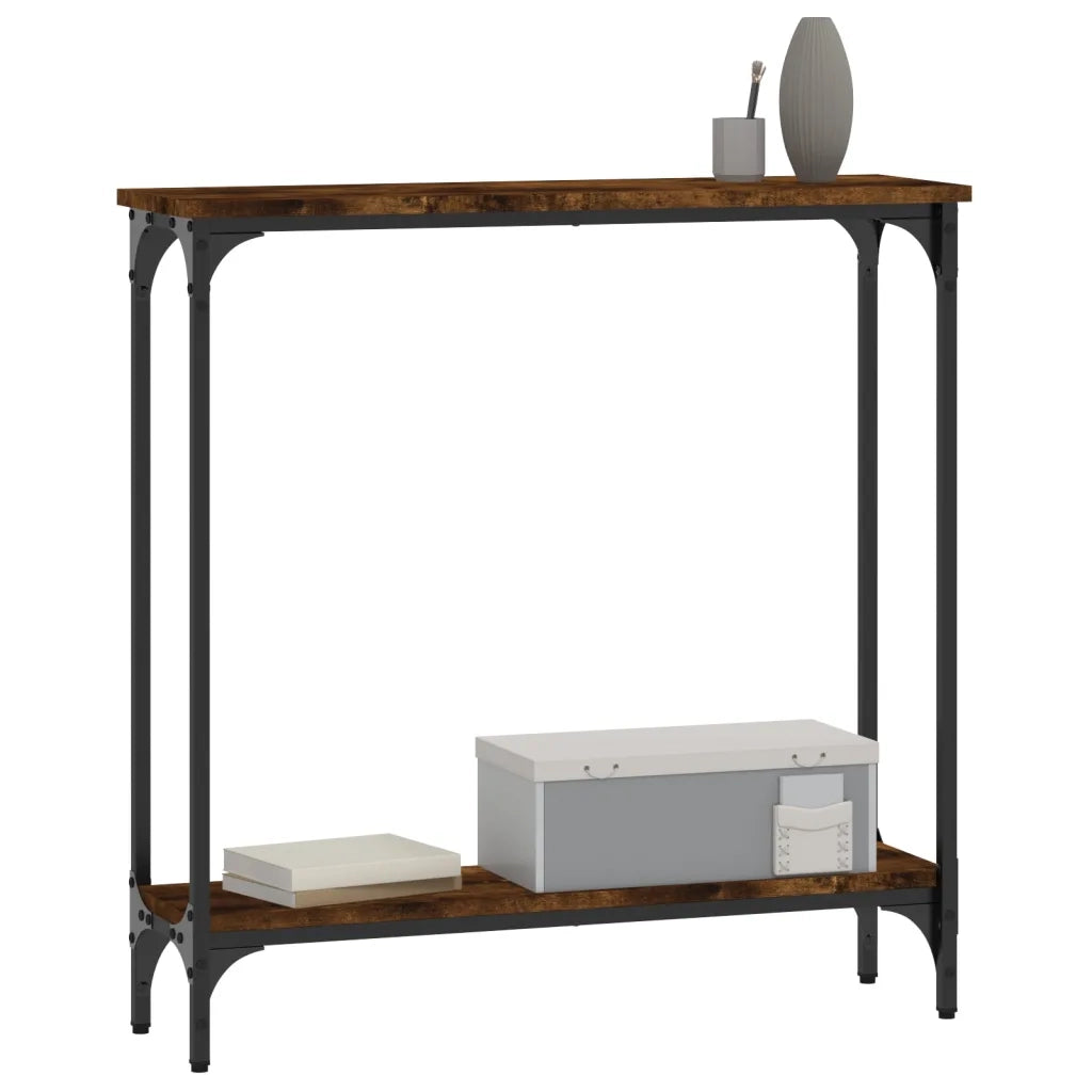 Tavolino Consolle Rovere Fumo 75x22,5x75 cm Legno Multistratocod mxl 107266
