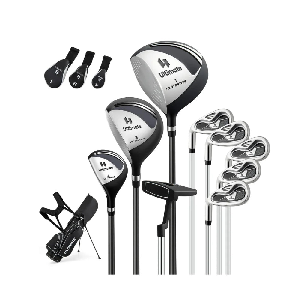 Set completo di mazze da golf per mancini sacca da golf 83 x 51 x 96 cm potente driver da 460 CC pratico e leggero poliestere nero 20_0011754