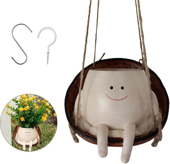 Piantine appese, Pianta appesa con standard in legno, Carina, Vivace, Piantine con sostegno per pennello per Interno, Balcone e Giardino (Tipo 3)