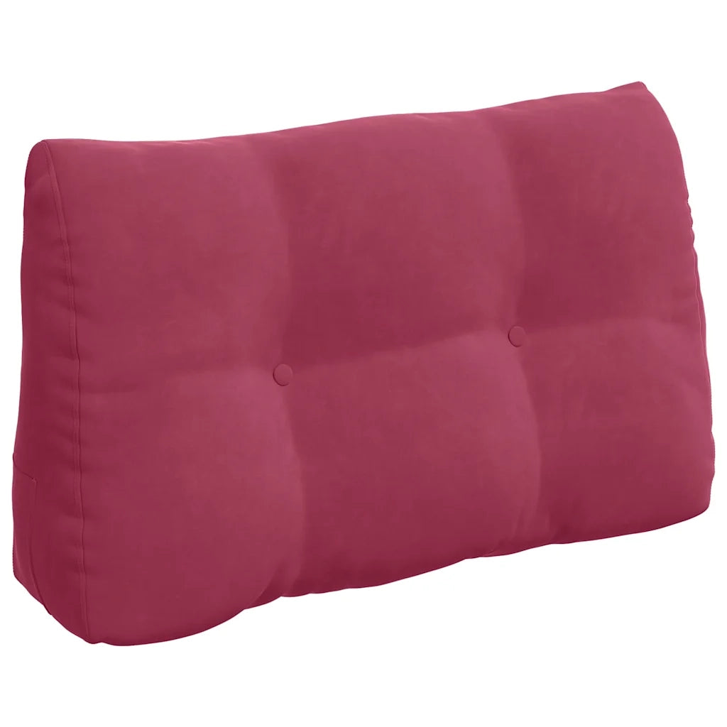 Cuscino per Schiena Rosso Vino 80 x 24 x 50 cm Velluto