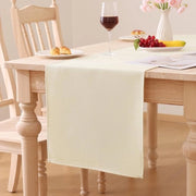 Tavolo di stile lino 40 x 140 cm con effetto loto, lavabile, impermeabile all'acqua, decorazione moderna per la cucina, beige.