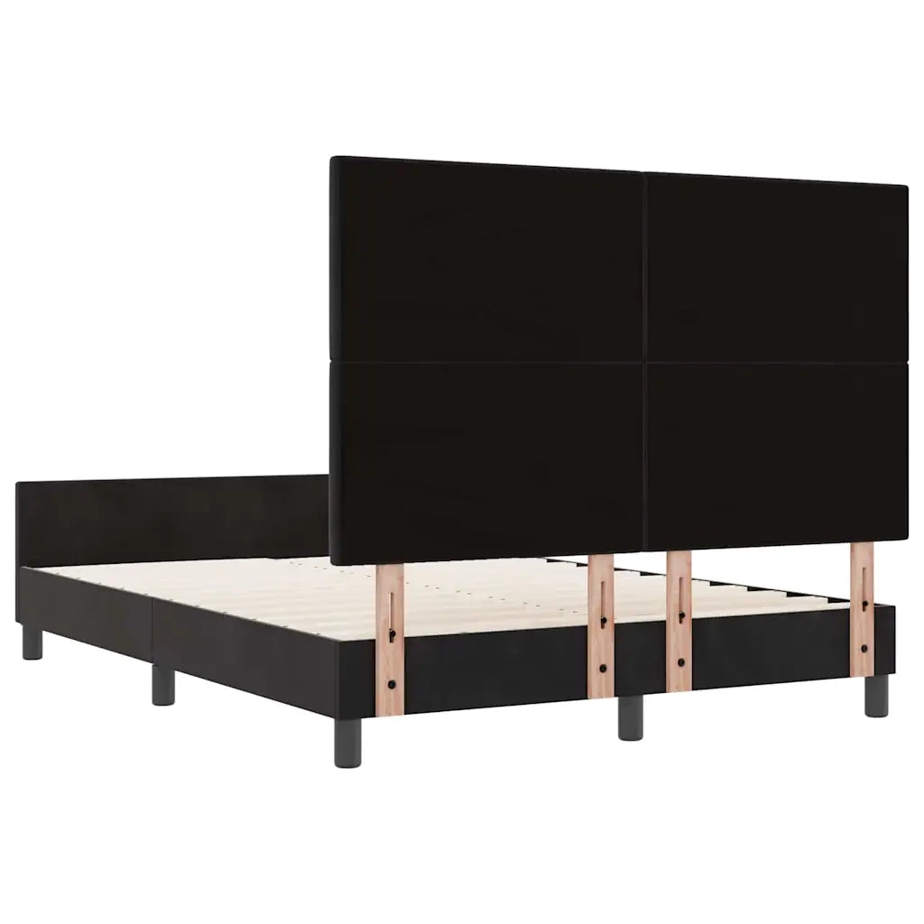 Letto a molle con testiera Nero 140 x 190 cm Velluto 3344941