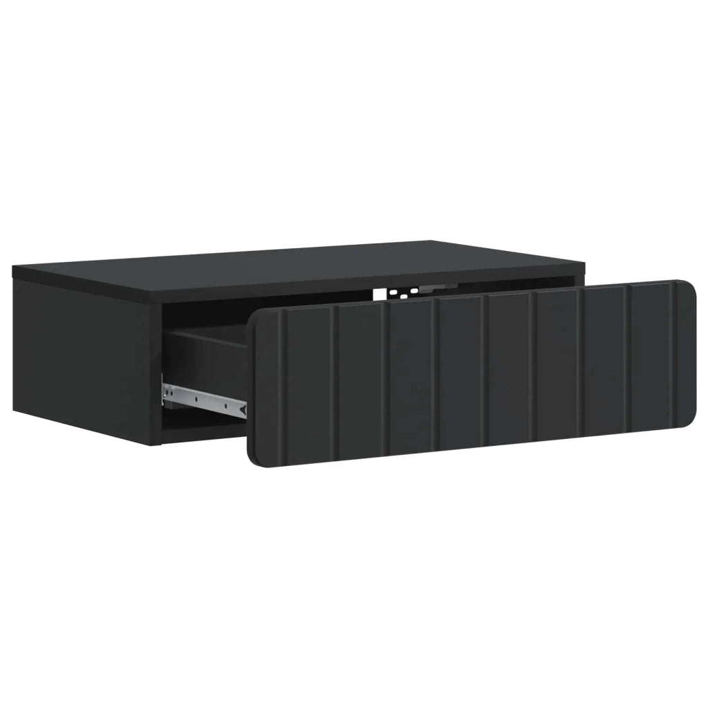Tavolino da Parete Laterale Nero 59 x 34,5 x 17 cm