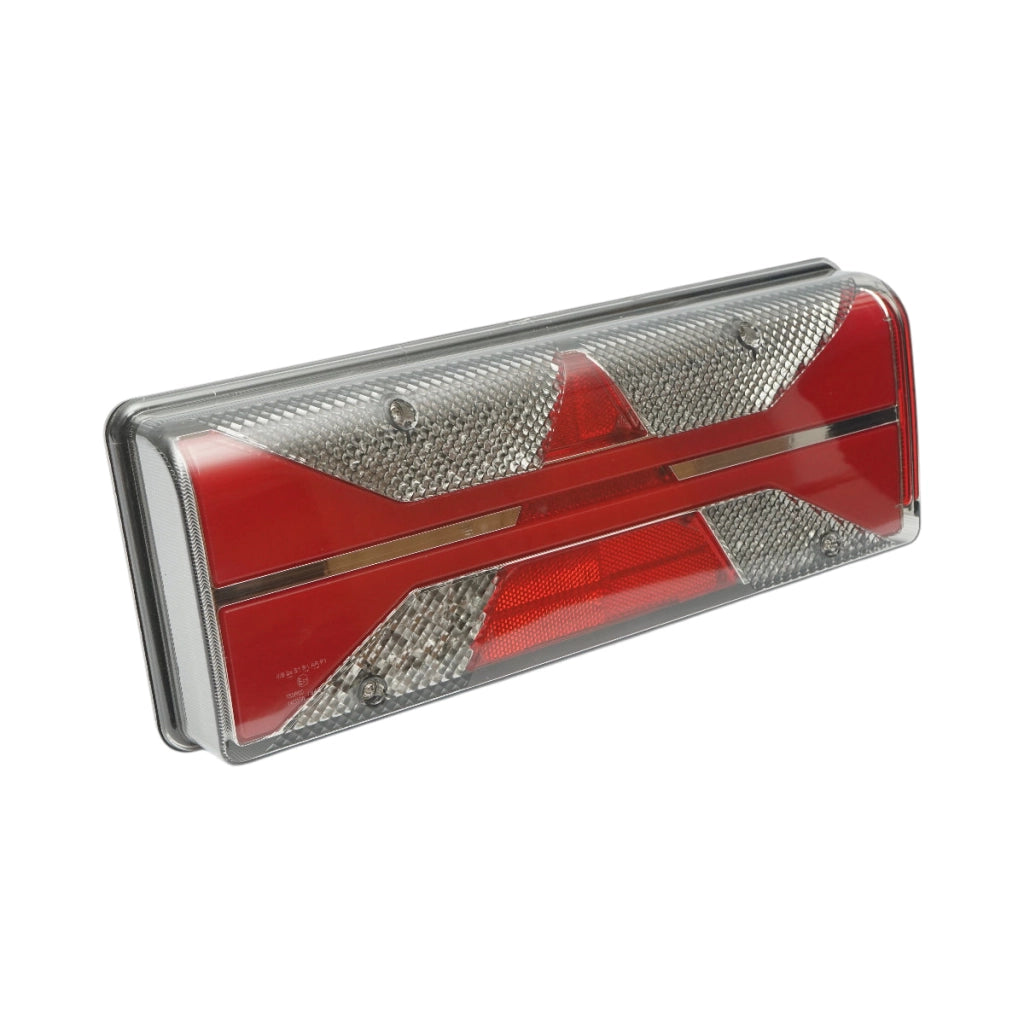 Luce freno posteriore destra LED camion 24V, 7 pin ASS2.1+4x2 con illuminazione targa 400x153x88mm