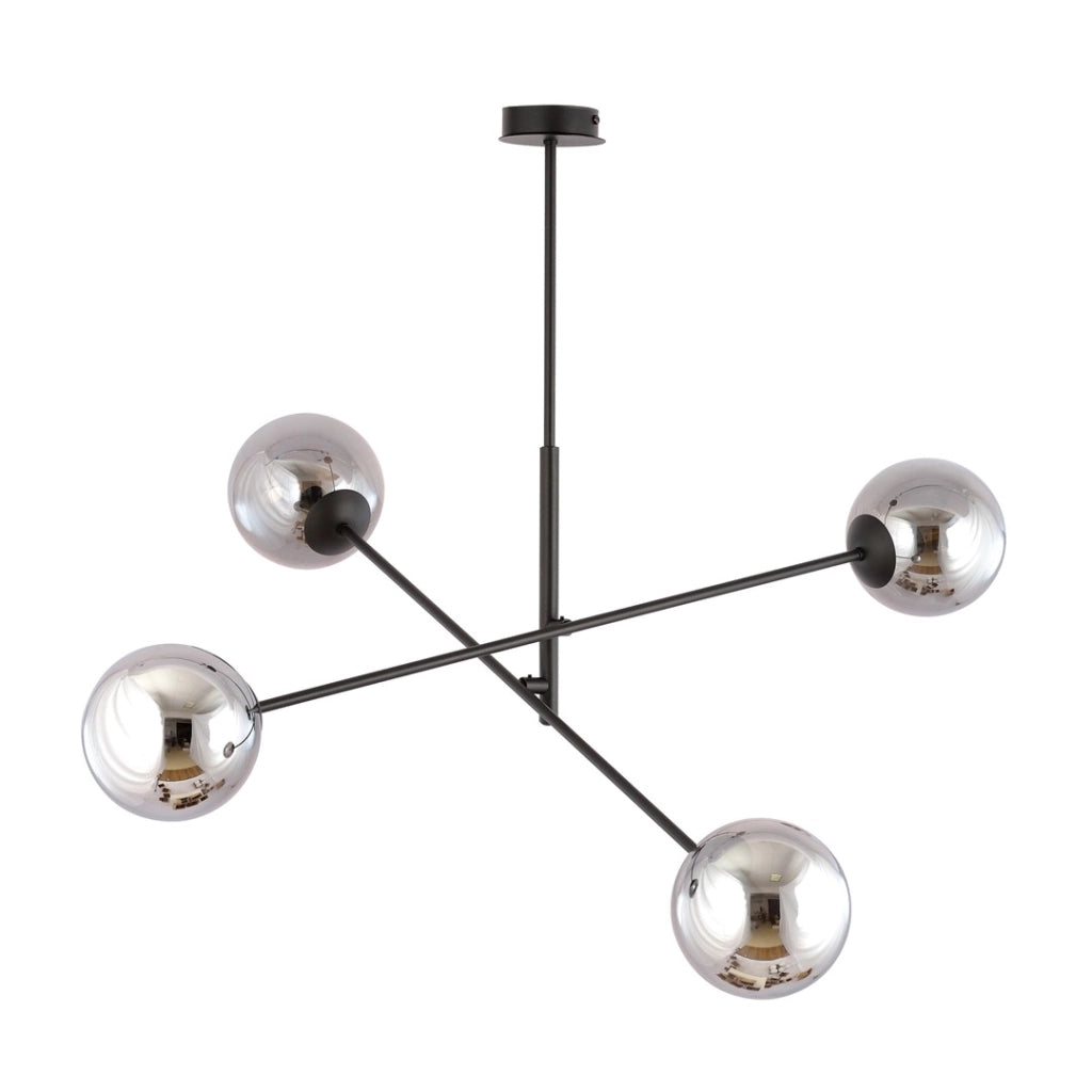 Lampadario Emibig Linear in vetro 4xE14 nero/cromo 102 cm