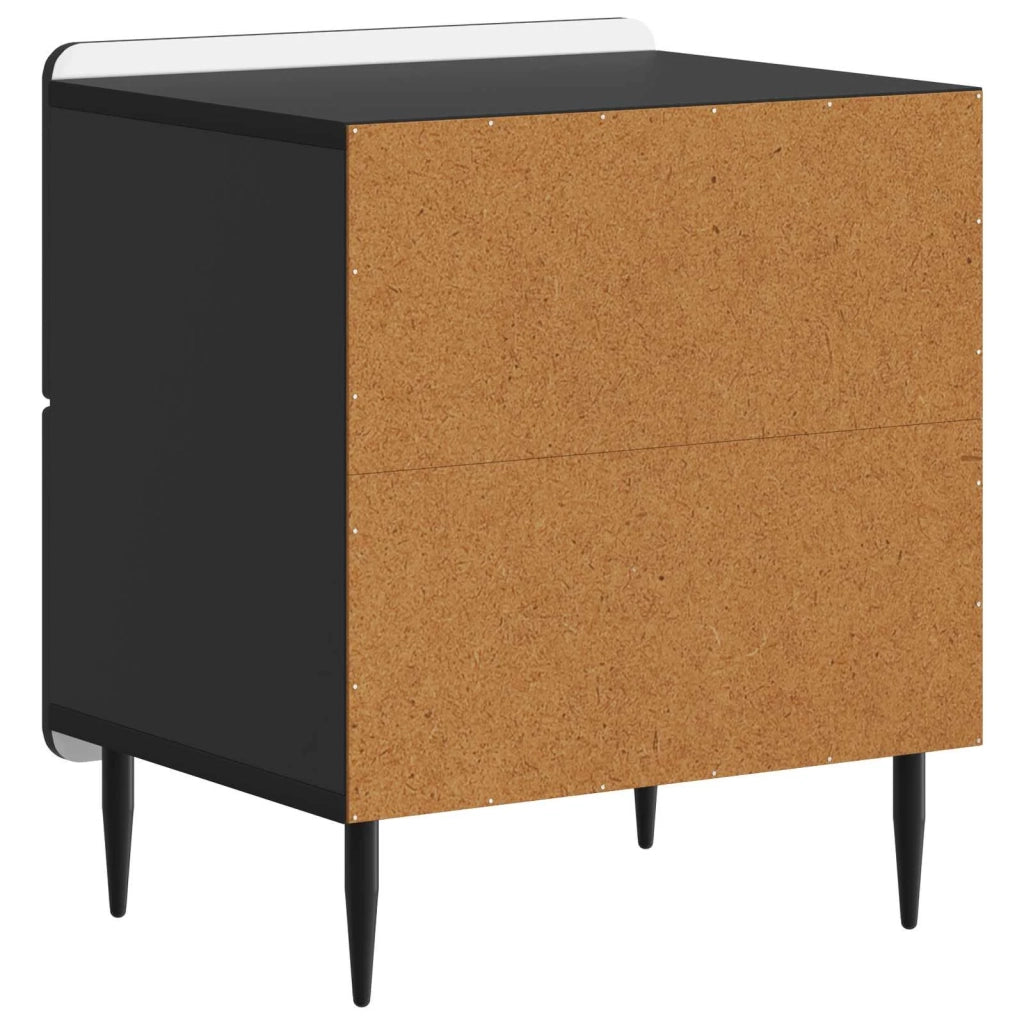 Armadio da Notte con cassetto 2 pcs Nero 43 x 34,5 x 49,5 cm
