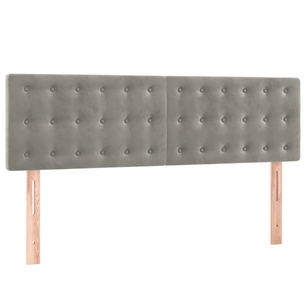 Letto a Molle Materasso e LED Grigio Chiaro 140x190 cm Velluto