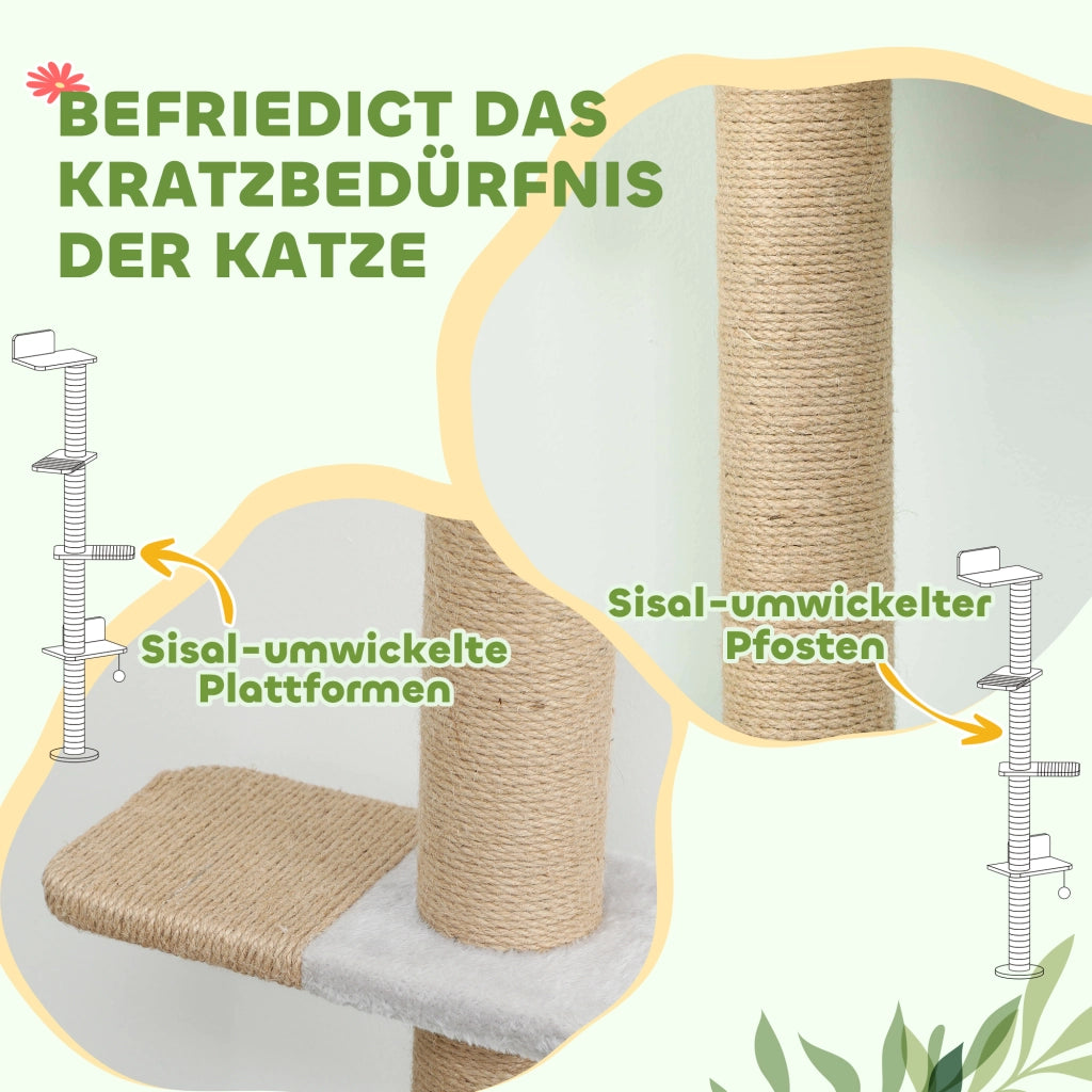 Tiragraffi per Gatti 5 Livelli ¨C Xylo ¨C Sisal Plush Grigio Chiaro