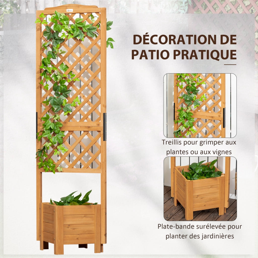 Fioriera con traliccio in legno di abete pre-oliato ¨C Xylo ¨C 54,5x52x180 cm
