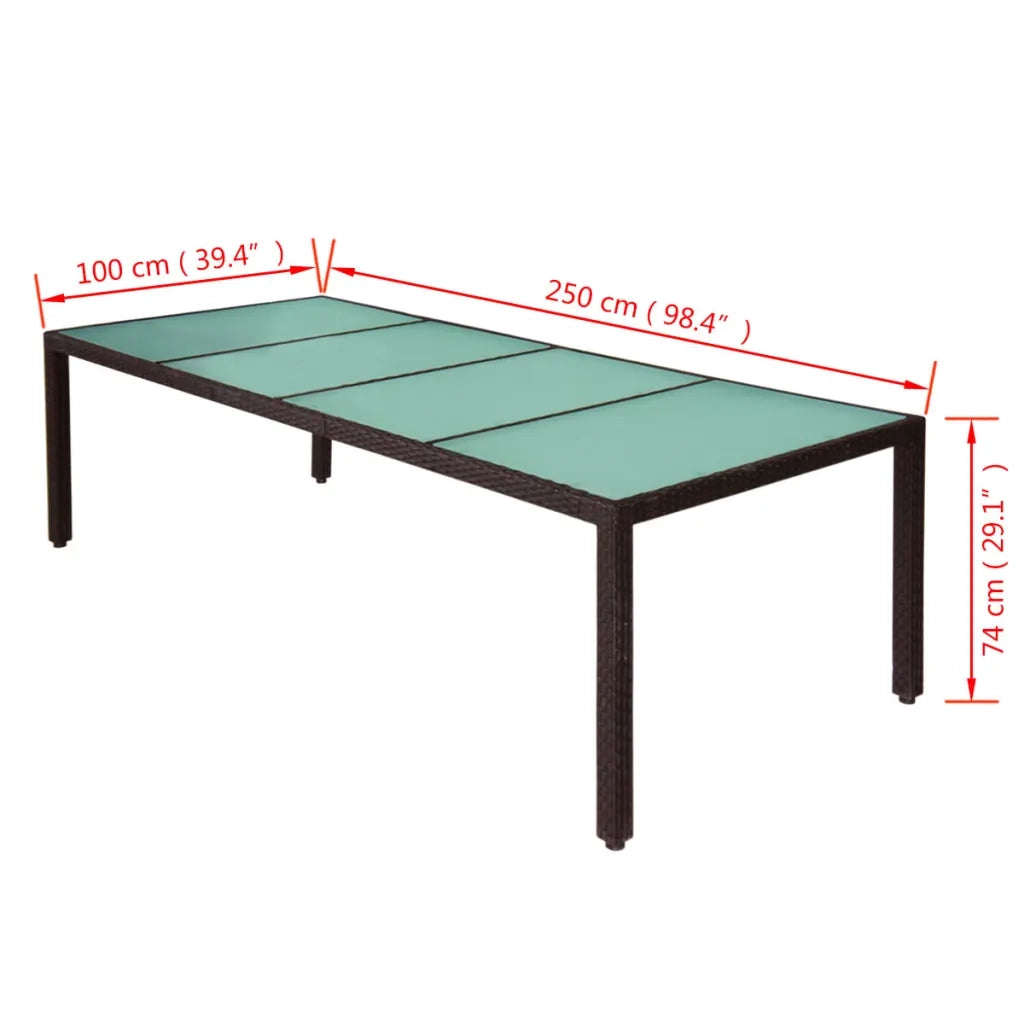 Set da Pranzo da Giardino 11 pz e Cuscini in Polyrattan Marrone 42569