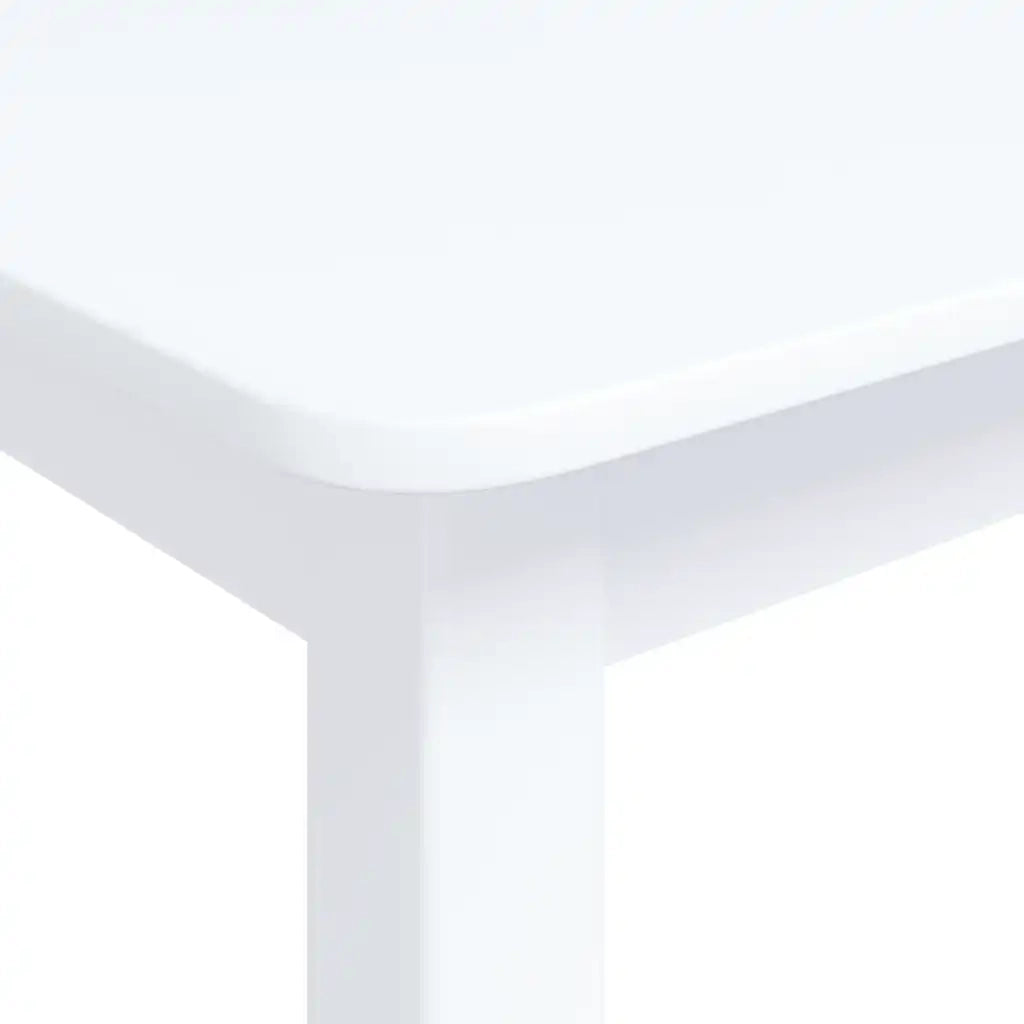 Tavolo da Pranzo | Tavolo da cucina Bianco 114x71x75cm in Legno Massello di Hevea