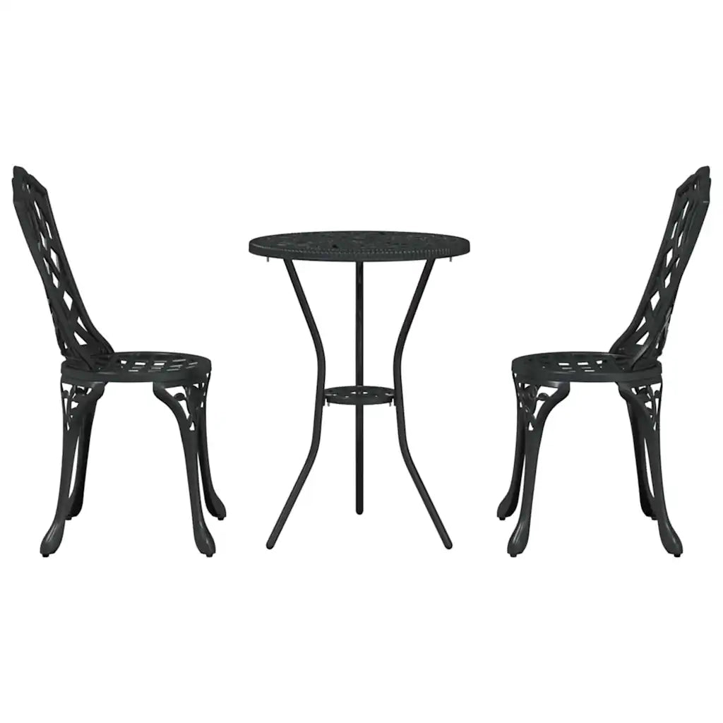 Set Bistro da Giardino 3 pz | Set Salotto da Giardino Nero Alluminio