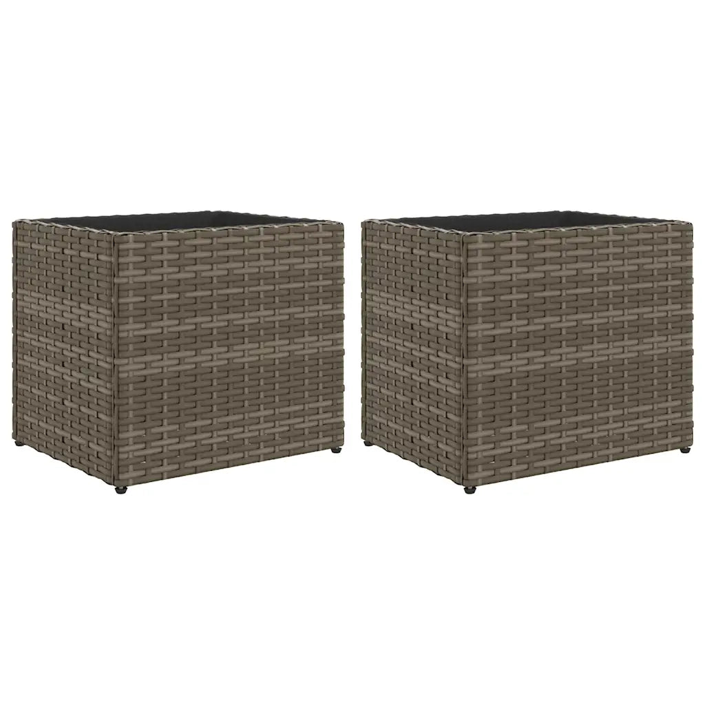 Fioriere da Giardino 2 pz Grigie 36x30x32 cm in Polyrattan 3210533