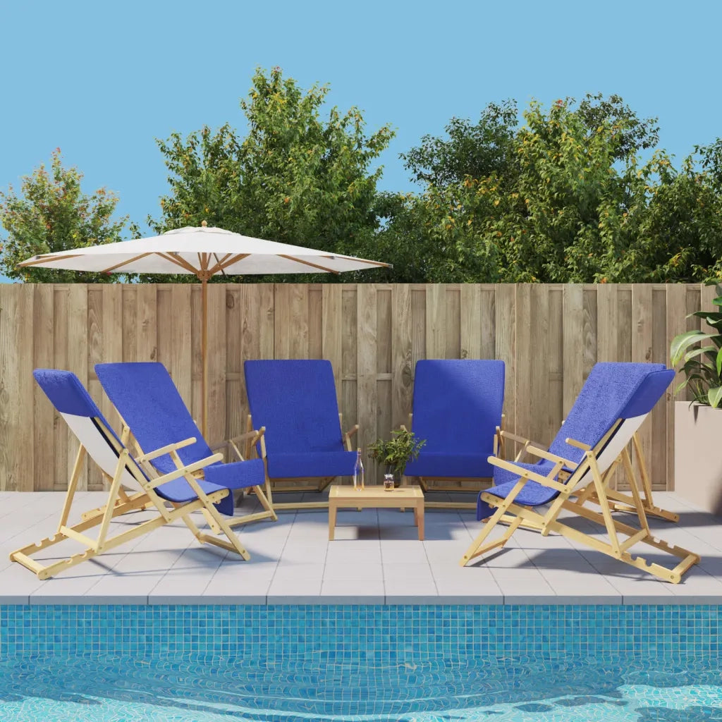 Asciugamani da Spiaggia 6 pz Blu Reale 60x135 cm Tessuto 400 GSM CFW8877893