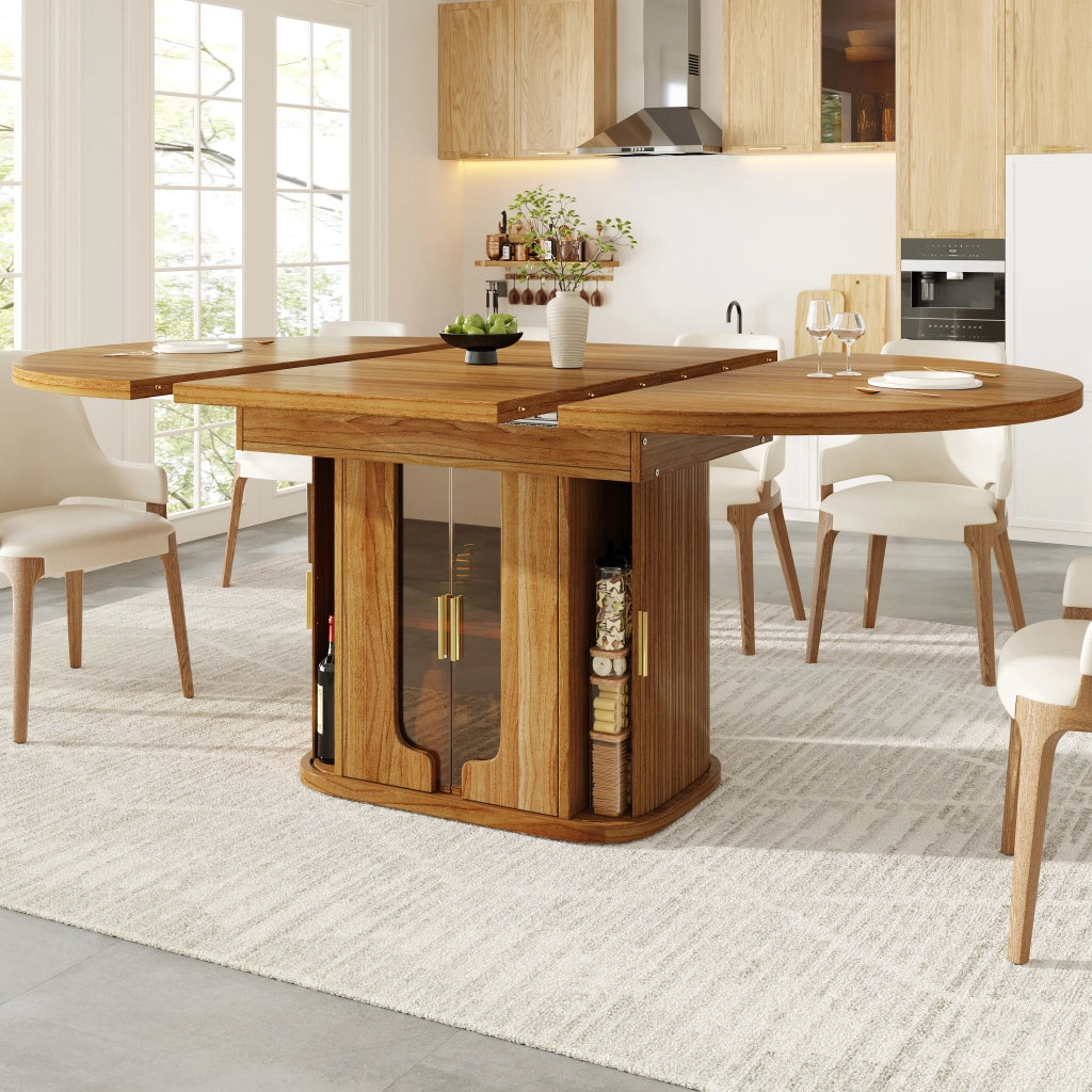 Tavolo da Pranzo Rotondo Allungabile ¨C Xylo ¨C Noce, 118-158 cm, 6 Persone