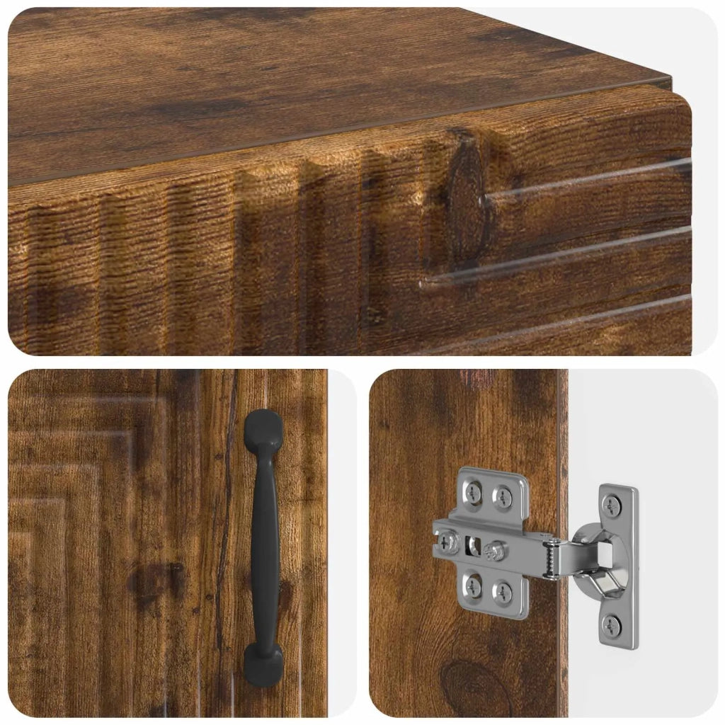Mobiletto da Bagno HAARLEM Rovere Fumo 30 x 31 x 80 cm 896830