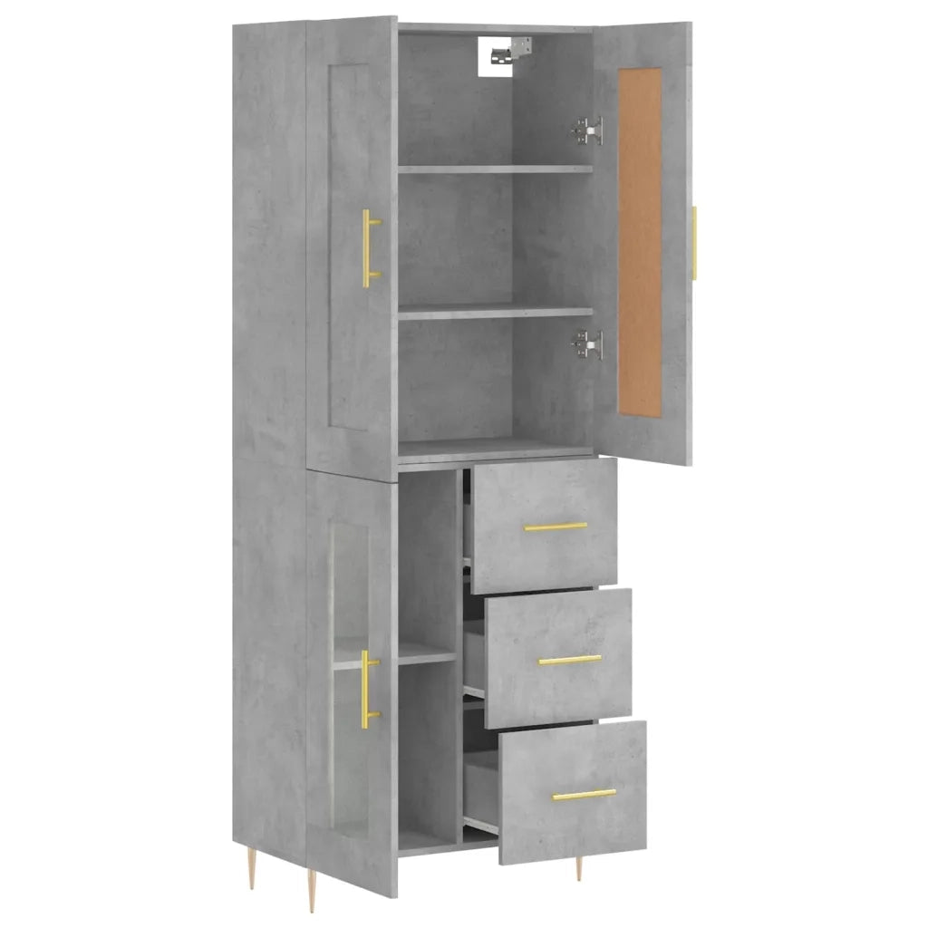 Credenza Grigio Cemento 69,5x34x180 cm in Legno Multistrato 3199933