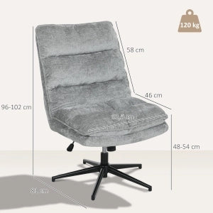 SEDIA UFFICIO girevole senza braccioli 63,5x81x96-102 cm grigio poliestere