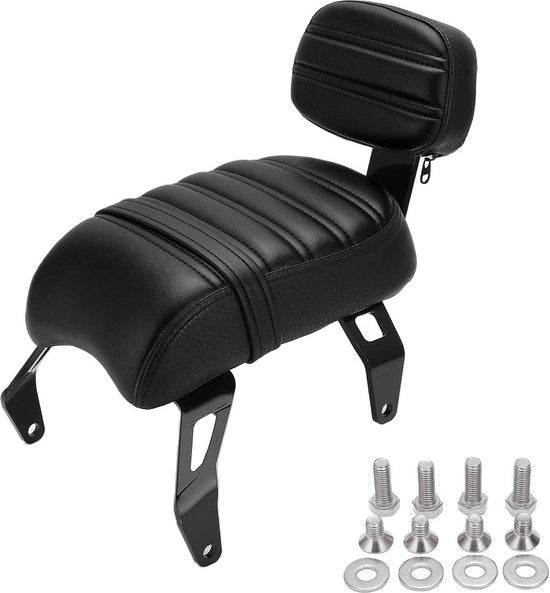 Sedile di scorta con set di copertura per Indian Scout Bobber 2018-2021 - Nero - Sedile di scorta confortevole