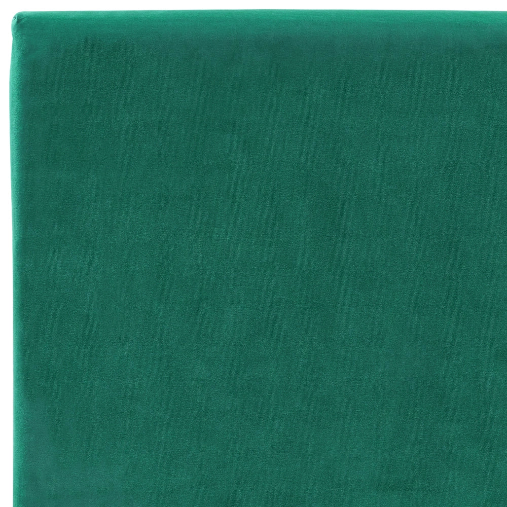 Letto matrimoniale in tessuto verde scuro con rete a doghe 140 x 200 cm stile contemporaneo