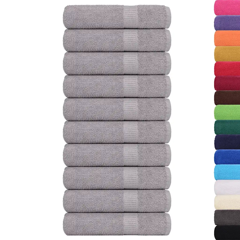 Asciugamani da Bagno 10pz Grigio 100x150cm 360 g/mÂ² 100% Cotone