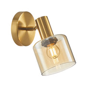Applique moderna ottone vetro ambra E27 40W Santia Italux