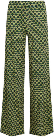 Broek Uitlopende per la Donna con Cintura Elastica - Comfort Stretch - Altezza Cintura Normale - Disegno Grafico - Silhouette Fit Flattente