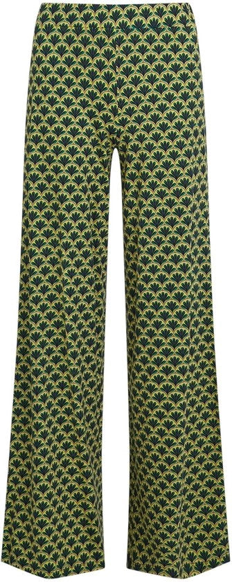 Broek Uitlopende per la Donna con Cintura Elastica - Comfort Stretch - Altezza Cintura Normale - Disegno Grafico - Silhouette Fit Flattente
