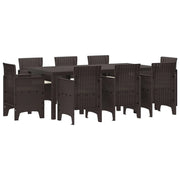 Set da Pranzo per Giardino 9 pcs Marrone Polipropilene 3378581