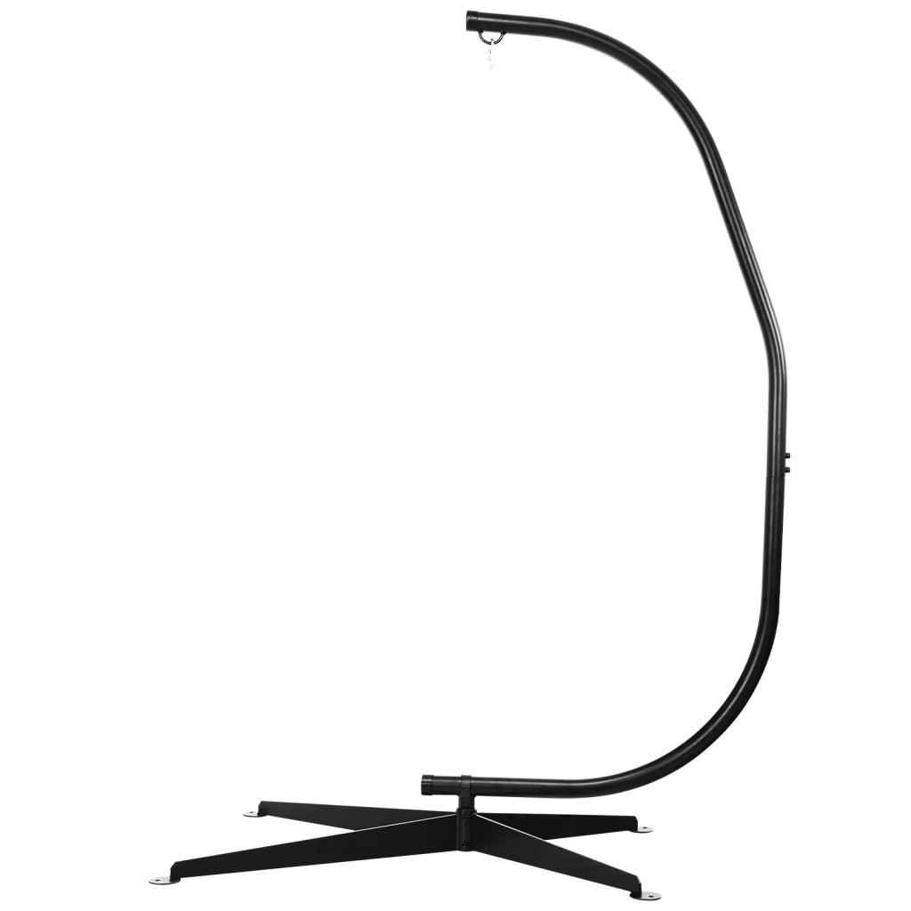 Supporto a C per sedia sospesa 111 x 84 x 207 cm carico max 150 kg design robusto per interni ed esterni in acciaio nero 20_0020061