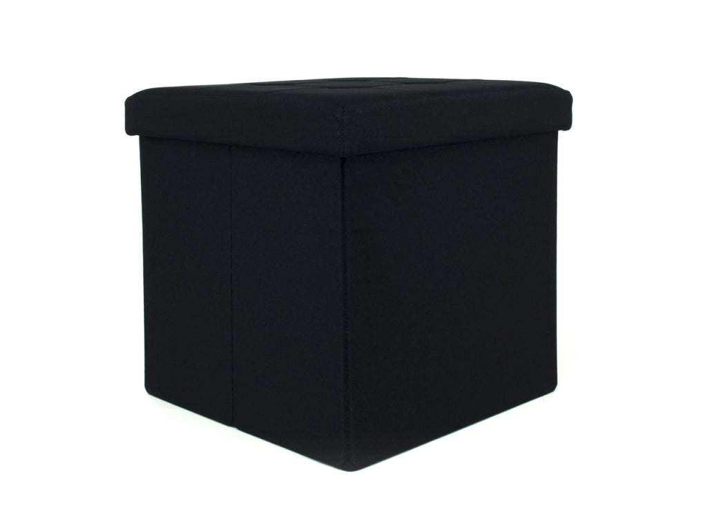 Pouf Contenitore Imbottito Pieghevole Modello Liner Colore Nero