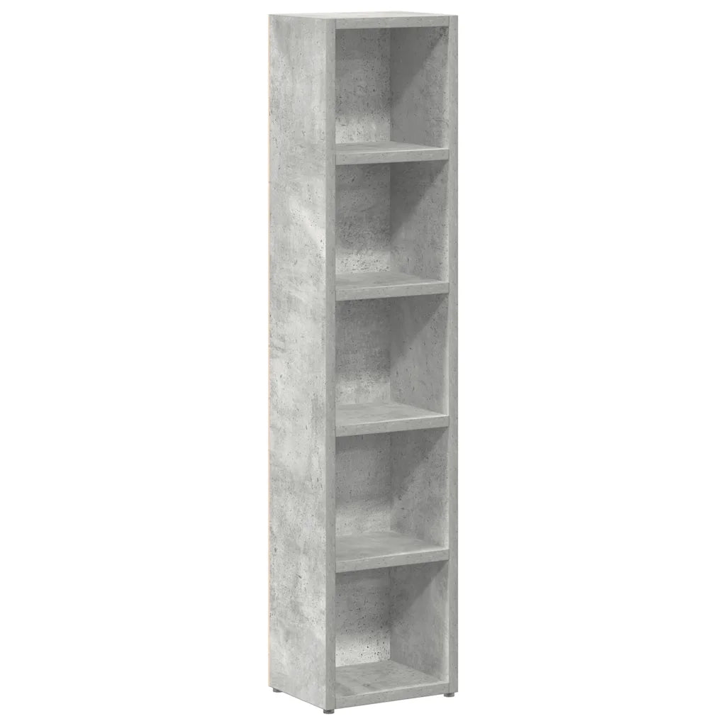 Scaffali Porta CD 2pz Grigio Cemento 21x16x93,5cm in Truciolato cod mxl 76699